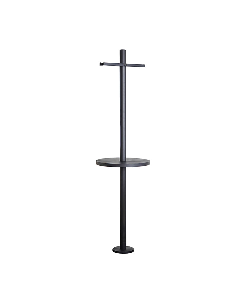 Pole joiner - Black workstation with shelf and footrests